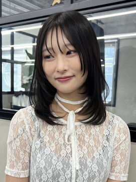 ニコ トウキョウ 渋谷(nico TOKYO) ミディアムレイヤーカット顔周りレイヤーハッシュカット透明感