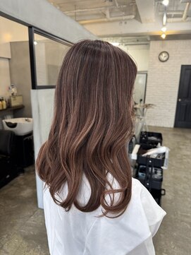 ヘアーワークスヴィクサス 諫早店(HAIR WORKS VIXUS) 【白髪ぼかしハイライト】コーラルピンク