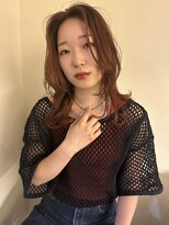 ロックス バイ マグ 松本(rocks BY MAG)&nbsp;オレンジブラウン透明感レイヤー艶髪ロング