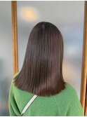【30代鎖骨下ミディアム×明るめオリーブベージュ】