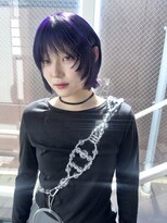 イル 天神大名店(ill) 青みラベンダー/レイヤーボブ