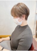 丸みショートひし形くびれヘア◎大人可愛いベージュカラー人気☆