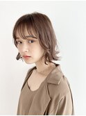【本山貴志】モカブラウンシングルカラー前髪外はねボブ