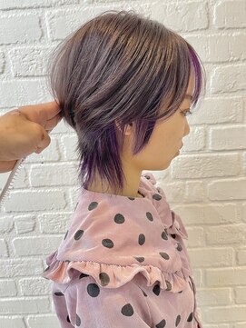 デイジー インデックスヘア 大島店(DAISY index hair) ウルフカット ショートウルフ フレーミングカラー ラベンダー