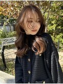 顔周りカット/透明感ベージュ/プレミアムトリートメント