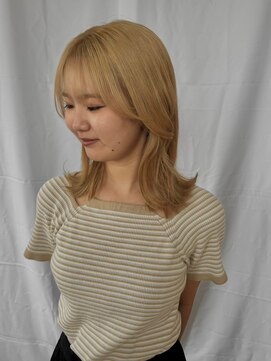 デビュー 沖縄泡瀬店(Debut) デザインカラー/レイヤーカット/ウェットヘア/オリーブベージュ