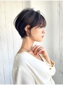 ショートボブ髪型30代40代50代前髪あり前髪なし面長丸顔【倉田】
