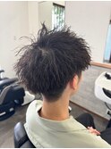 ベリーショート/ダークアッシュ/ニュアンスパーマ/韓国マッシュ
