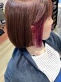 ヘアーサロンプレジール&nbsp;1ブリーチ、インナーオンカラー。ボブスタイルです。