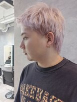 フラッグヘアー 博多駅前店(Flag HAIR) ピンクベージュ ブリーチ メンズ メンズカット ヘッドスパ