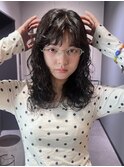 ドライパーマゆるめパーマウルフパーマミディアムパーマ銀座暗髪