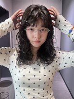 ノラ ギンザ(NORA GINZA)&nbsp;ドライパーマゆるめパーマウルフパーマミディアムパーマ銀座暗髪