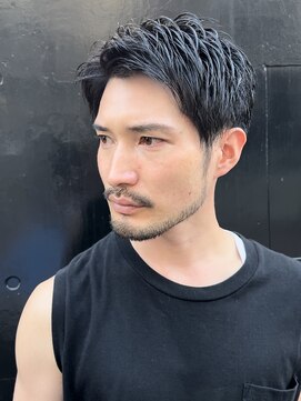 オルト(Altn) 大人の波巻きスパイラルパーマミディアムロングメンズカットヘア