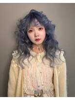 ハコ プラス(HACO+) 【Haco+】Ibuki_くすみブルー_ブリーチ