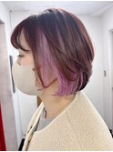 イヤリングカラー　ピンクパープル