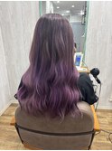 ロングスタイル×ラベンダーグラデーション