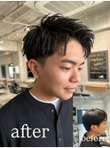 アップバング/爽やか/刈り上げ