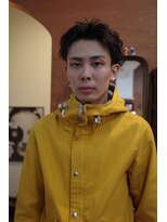 エディ(Edy)&nbsp;メンズスパイキーショートニュアンスパーマ刈り上げ眉毛カット