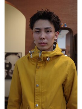 エディ(Edy) メンズスパイキーショートニュアンスパーマ刈り上げ眉毛カット