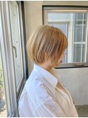 イメチェンひし形シルエット束感ショートマッシュグレーベージュ