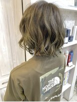 キャアリー(Caary)&nbsp;福山市美容室Caary 抜け感 ウェーブボブ ラフパーマ