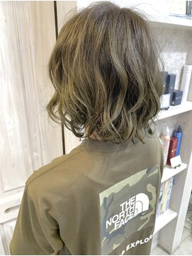 キャアリー(Caary) 福山市美容室Caary 抜け感 ウェーブボブ ラフパーマ