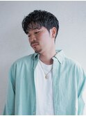 黒髪おしゃれボウズ短髪ソフトモヒカンスキンフェードカット