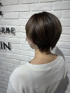 ヘア スパ ビューティー エールフォルム(HAIR SPA BEAUTY YELLFORME) 透明感オリーブベージュカラー×ショートスタイル