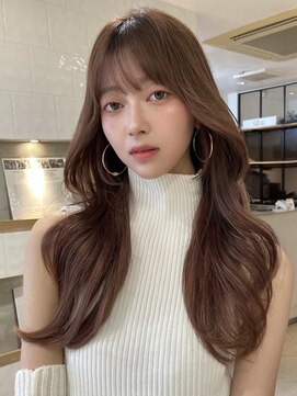 フォンズ(FONS) 上品くびれヘアミルクティーカラーブリーチありカラー