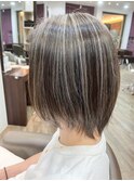 丸型卵形韓国風顔まわりエアリーロング美髪ピンクブラウン川崎
