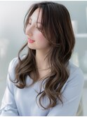 センターパートグレーベージュ小顔抜け感ヘアc5上尾20代30代40代