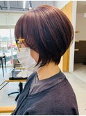マッシュショート丸みショート黒髪ショートベリーショート40代