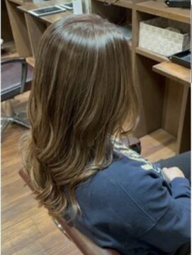 ランソ 新宿(RUNSO) くびれヘア×アプリコットオレンジ×夏×ハイライトカラー