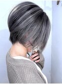 【乾かすだけ】お手入れ楽ショート×脱白髪染めバレイヤージュ