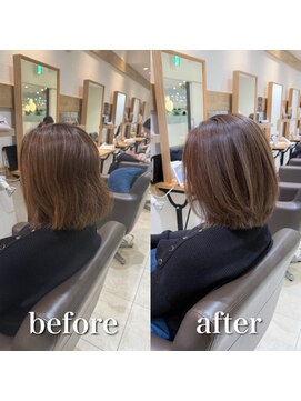 ミラバイケンジ 藤沢(Mira by KENJE) 白髪ぼかしハイライトカラー30代40代50代ブルーグレージュ