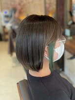 ヘアリゾート粋 ティガ 池袋店(tiga)&nbsp;ショートボブ/イヤリングカラー　グリーン