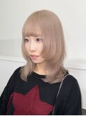ミルクティーグレージュカラーアッシュグレーベージュカラーボブ
