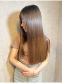 髪質改善カラー×ブラウン