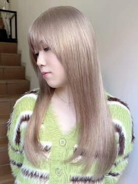 サンク 原宿 表参道(cinq) 韓国ヘア顔周りレイヤーミルクティーベージュグレージュカラー