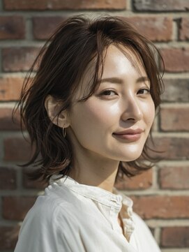 ハート 武蔵新城店(HEART) 着物ヘア/ダークアッシュ/ミディアムレイヤーカット/武蔵新城