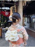大阪なんば/小紋ヘア/着物ヘア/卒業式ヘア/成人式ヘア