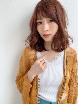 ヘアープレイス ヴィブ(hair place VIVE) 大人ミディでスモーキーピンクに