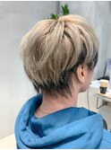ローライト、ツートーンカラー、マッシュウルフ、メンズカット
