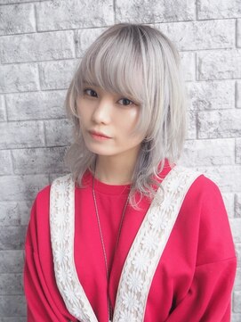 リアイス(Re:ICE) ミニウルフ/くすみブルー/流れるレイヤー/インナーハイライト