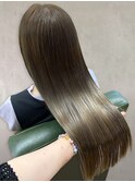 20代30代髪質改善トリートメントオリーブアッシュ艶感ストレート