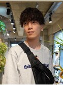 メンズ無造作ニュアンスマッシュカットパーマ(表参道原宿)