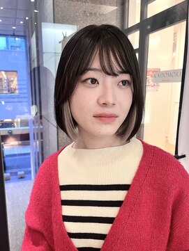 サラ 天神大名店(SARA) 【天神】丸みボブ×インナーホワイトベージュ