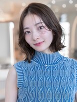 ケアリー 調布(Carelly)&nbsp;大人かわいい前髪セシルカットココアブラウンフリンジウェーブ