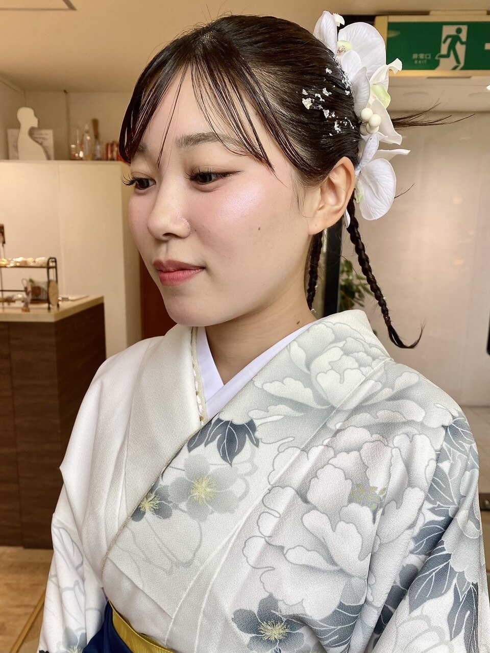成人式 卒業式】カチモリヘア銀箔三つ編みヘアアレンジ：L240933795