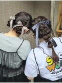 ツインお団子と高め編みおろし♪